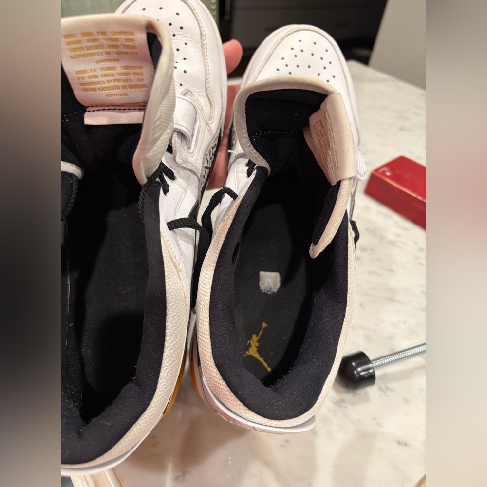 Men’s Jordan Legacy 312 Low, Black/Yelow Ochre/White, Sz 13, good pre owned cond - Picture 10 of 11